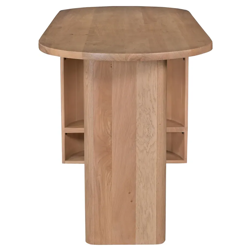 Sutton Oval Desk Table - Brown, Oak