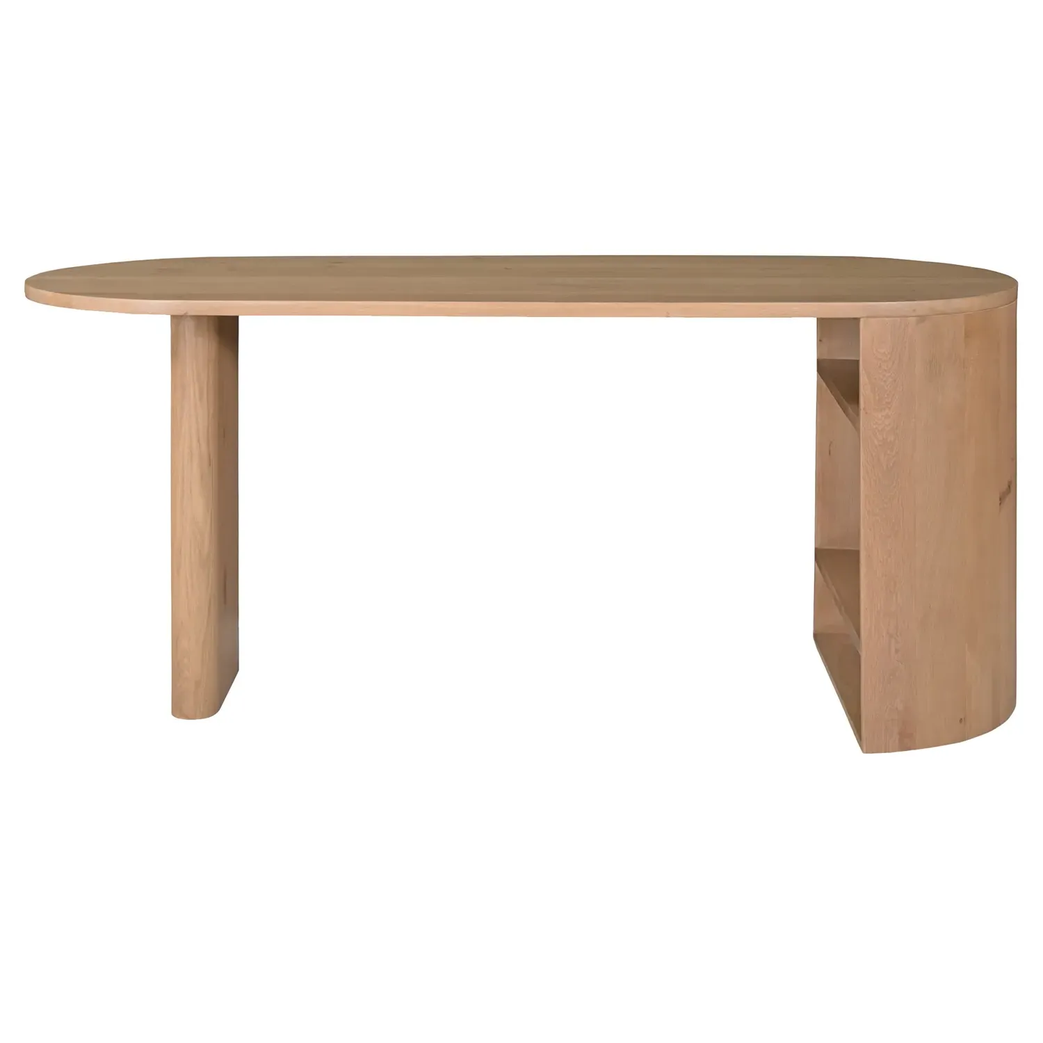 Sutton Oval Desk Table - Brown, Oak image