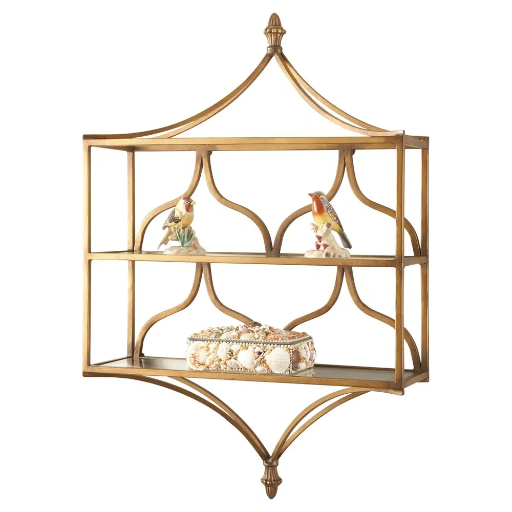 Sutton Wall Shelf - Antique Brass, Metal