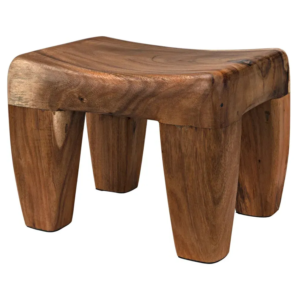 Sylas Rectangular Stool - Brown, Wood