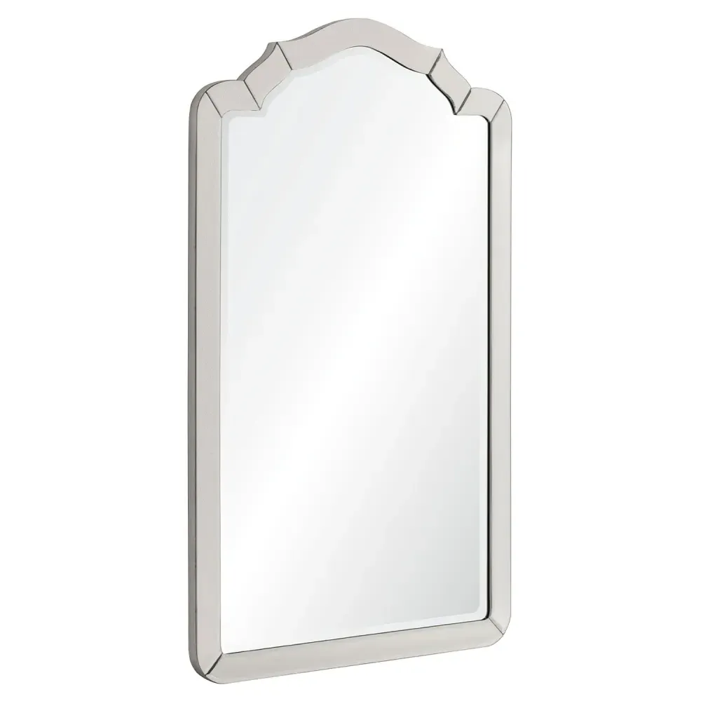 Sylvester Beveled Arch Frame Wall Mirror - Grey Silver