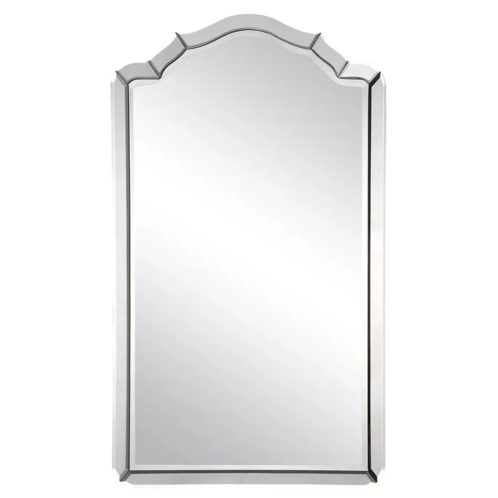 Sylvester Beveled Arch Frame Wall Mirror - Grey Silver