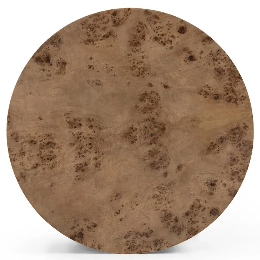 Syra Round Drum Coffee Table - Brown, Maple Veneer