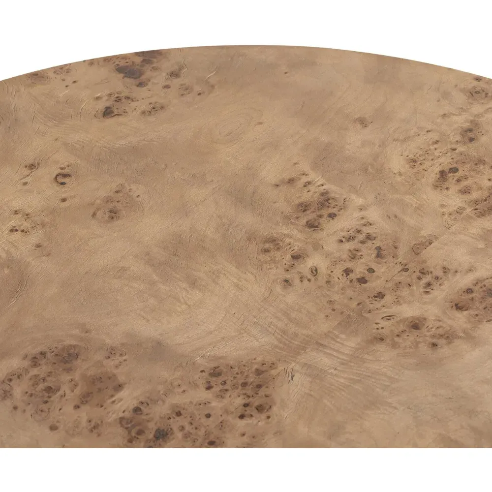 Syra Round Drum Coffee Table - Brown, Maple Veneer
