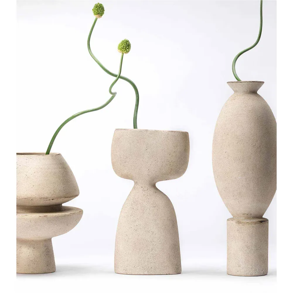 Tabitha Decorative Table Vase - Beige, Ceramic