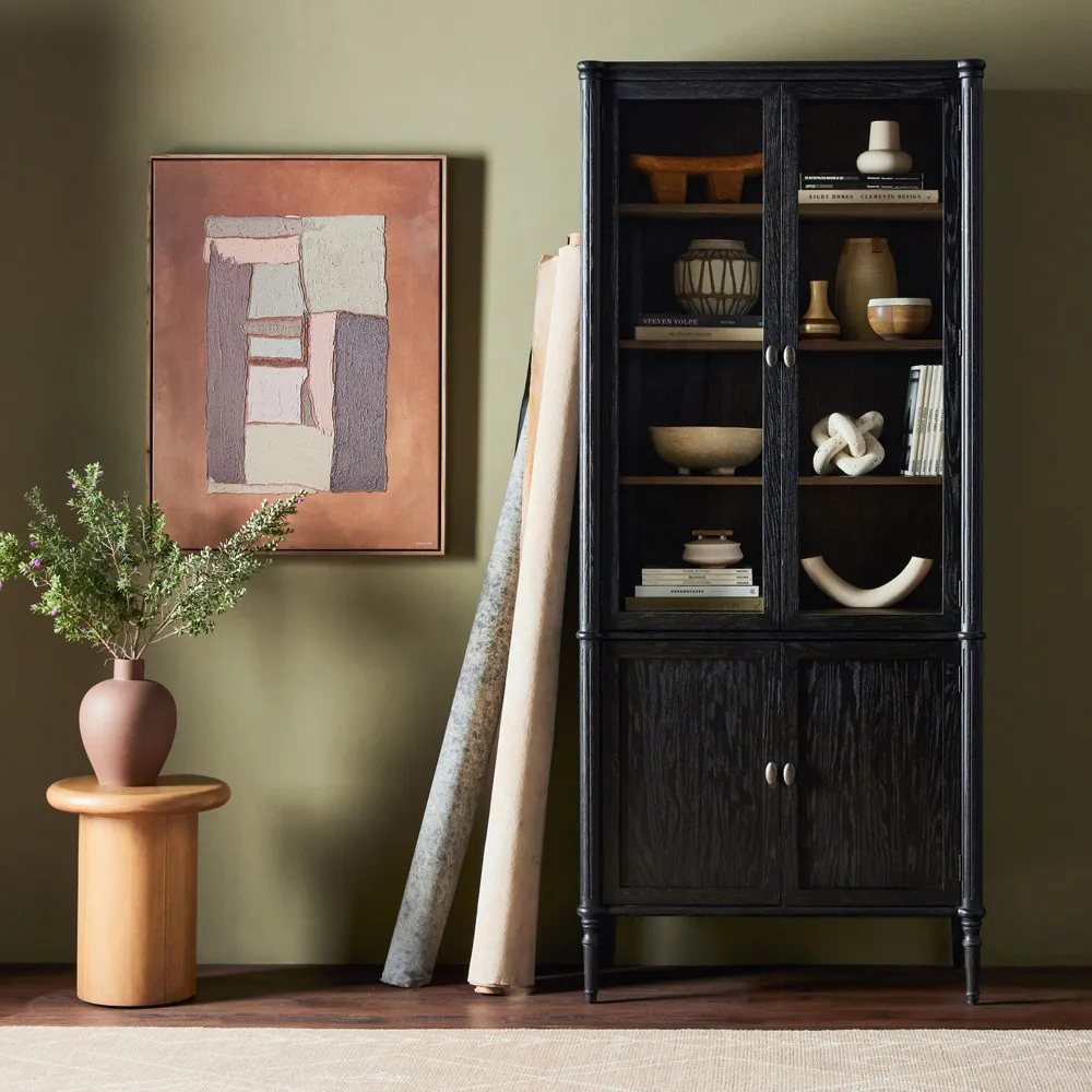 Tacorey Display Cabinet - Black, Oak