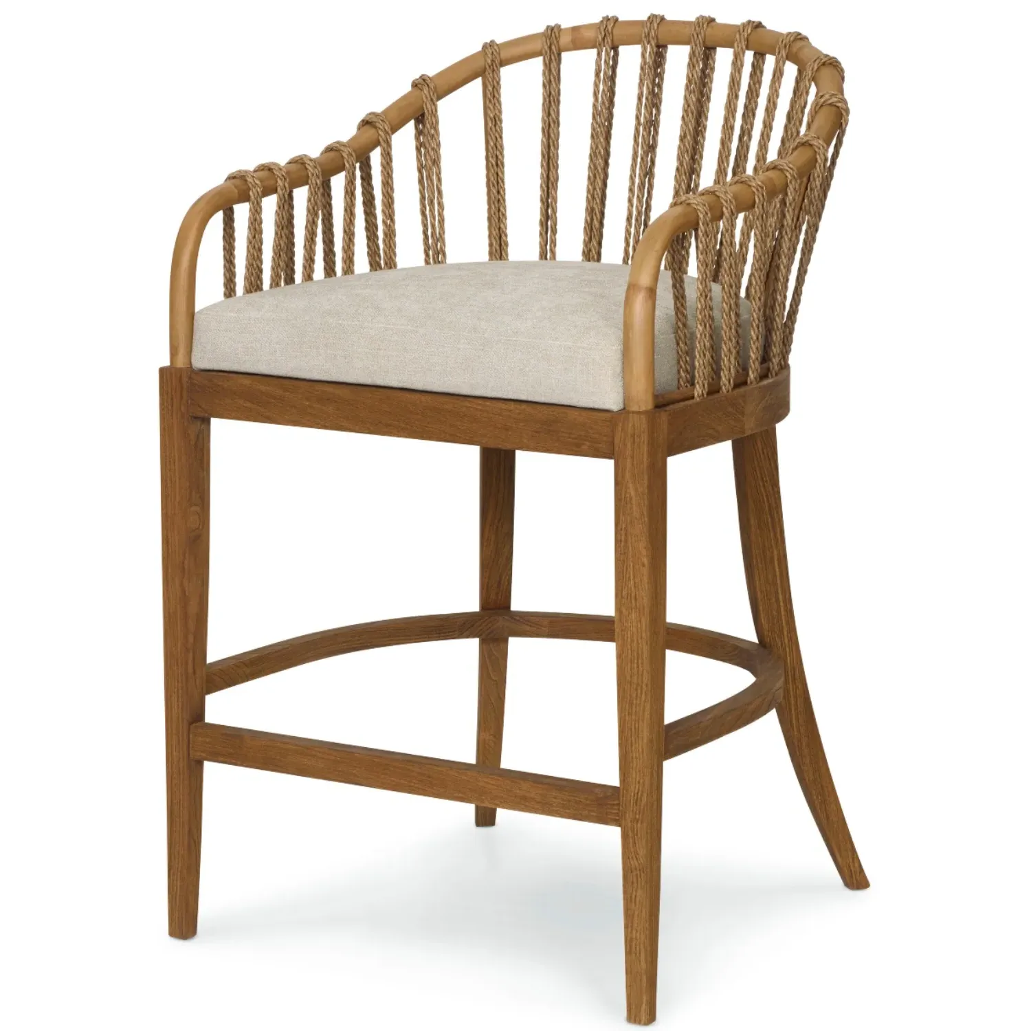 Taelyn Counter Stool - Beige, Teak