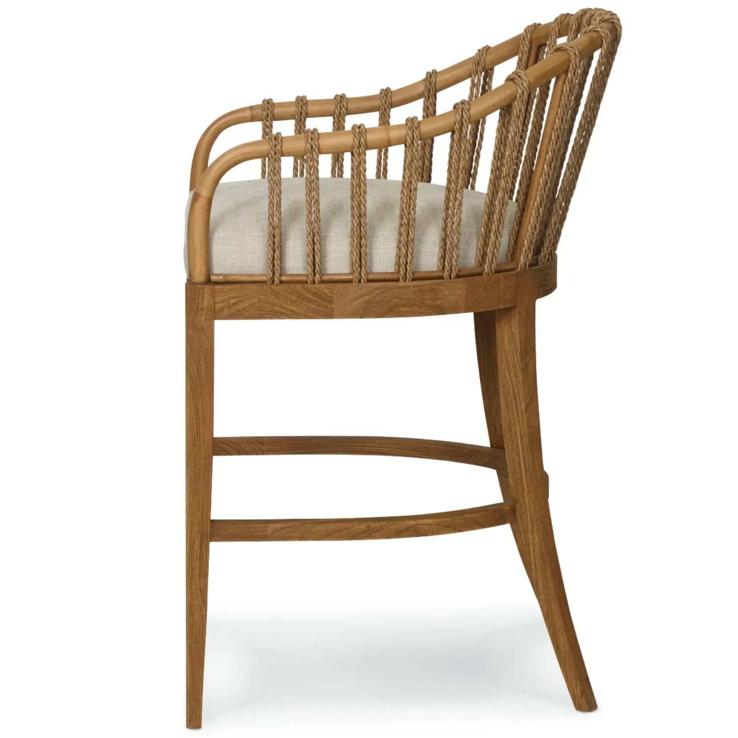 Taelyn Counter Stool - Beige, Teak