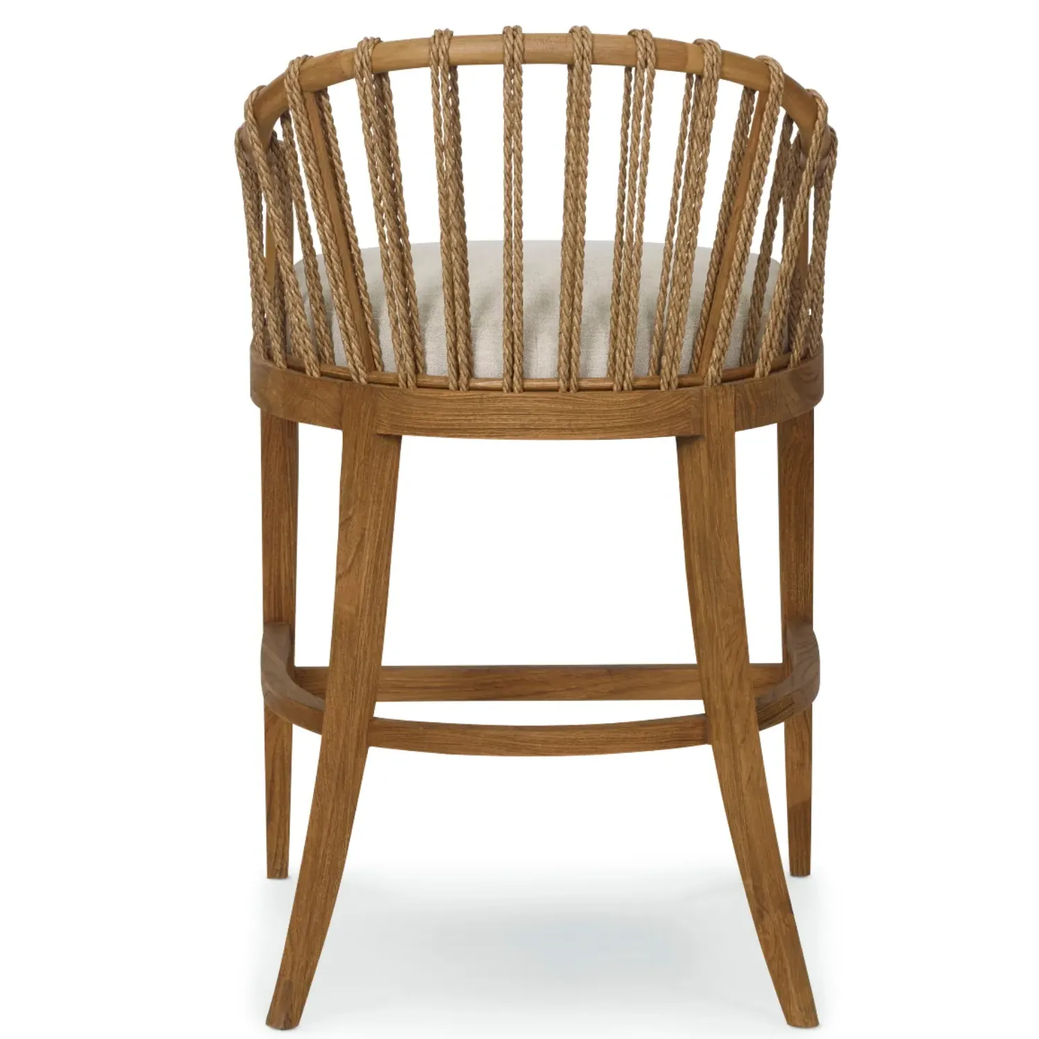 Taelyn Counter Stool - Beige, Teak