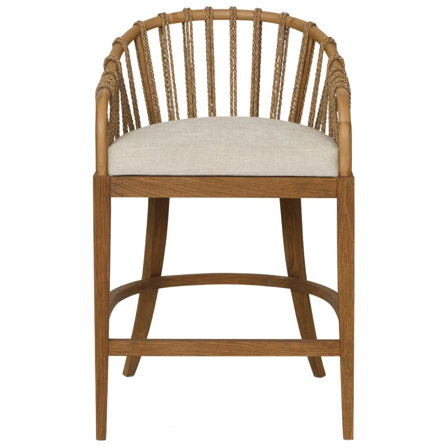 Taelyn Counter Stool - Beige, Teak image