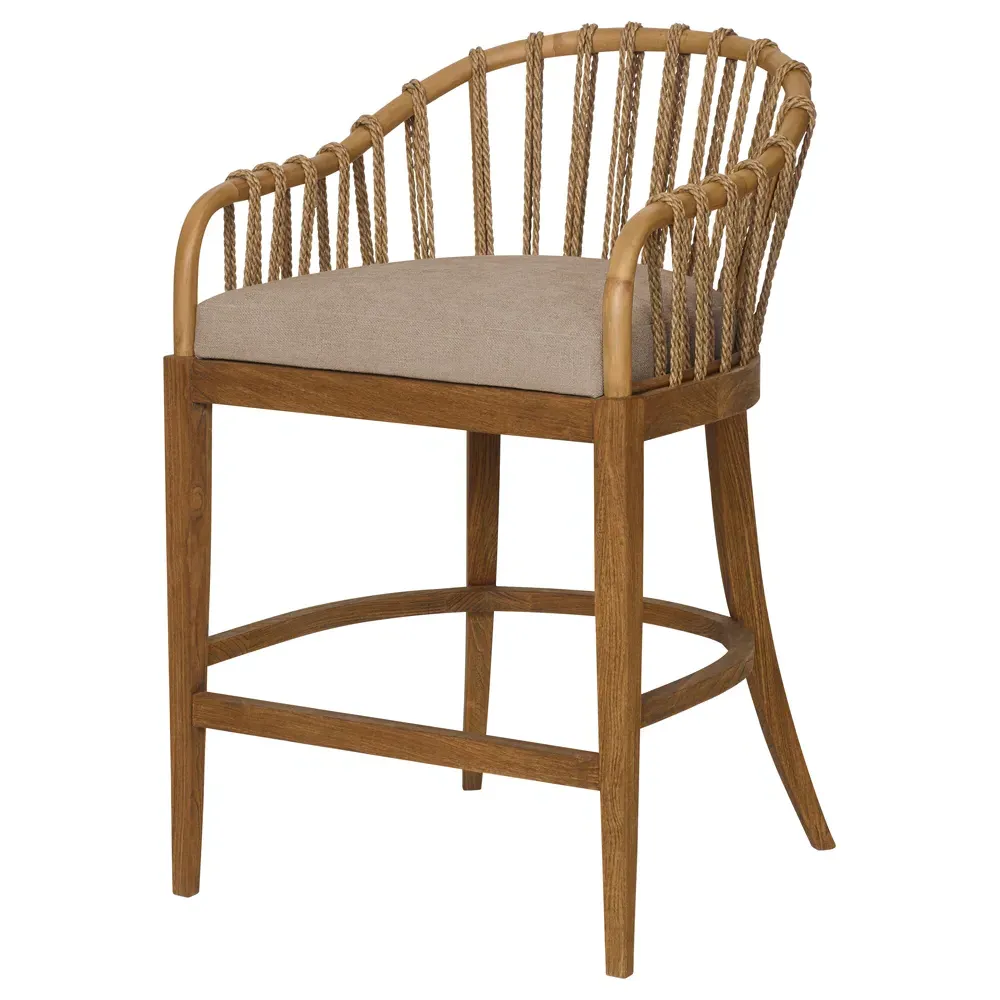 Taelyn Counter Stool - Brown, Teak