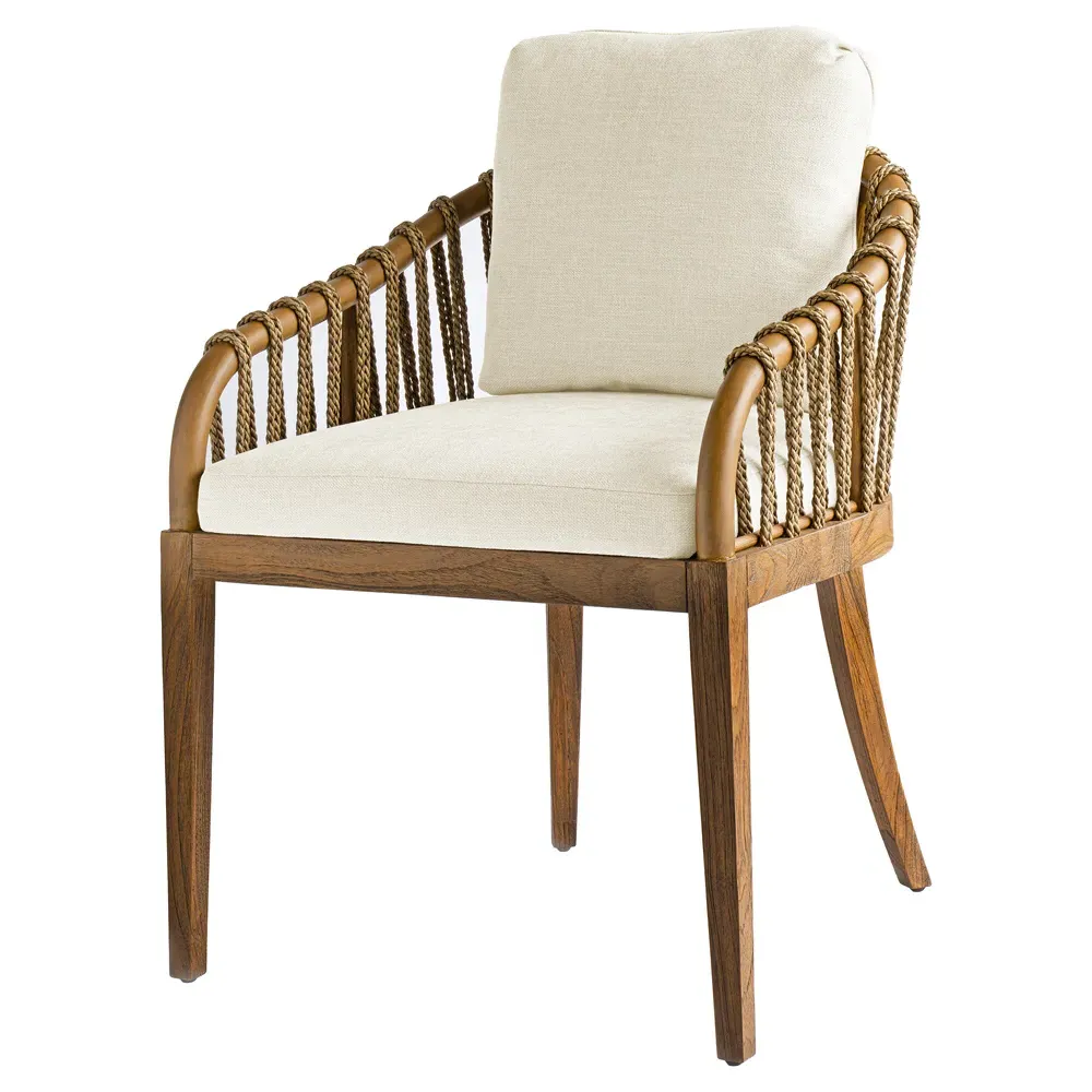 Taelyn Dining Chair - Heathered Ivory, Teak