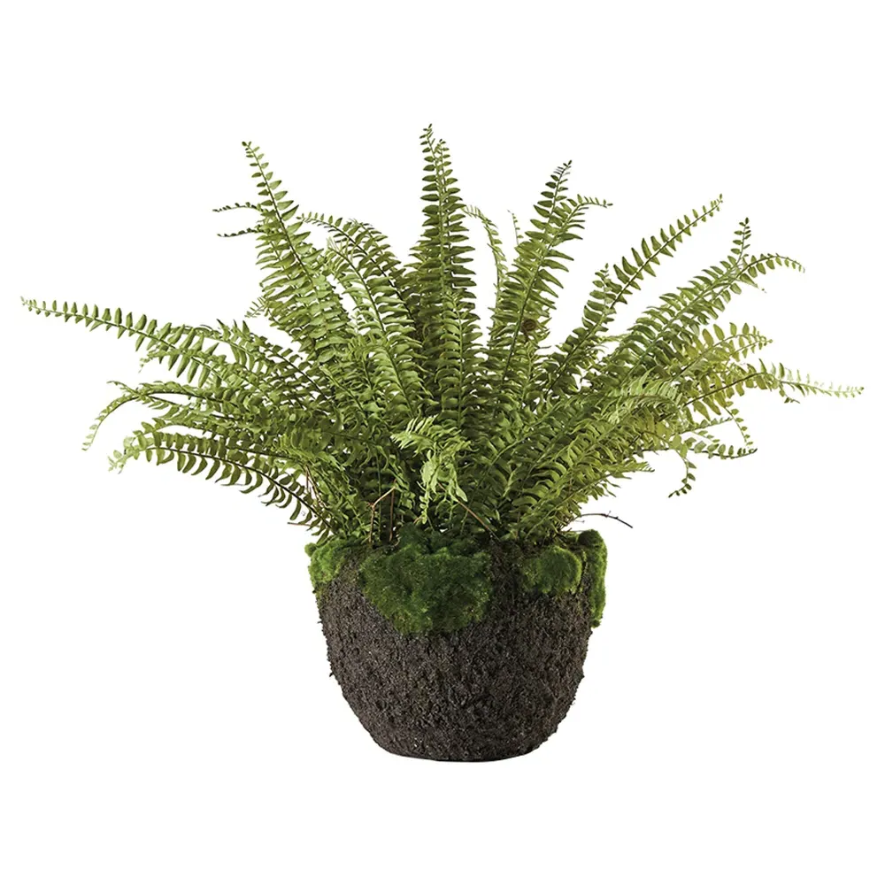 Taelyn Grand Boston Fern Drop In Faux Floral - Green