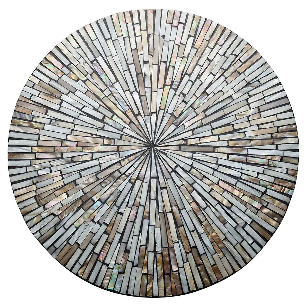 Tahiti Round Placemat Set - Grey, Capiz Shell