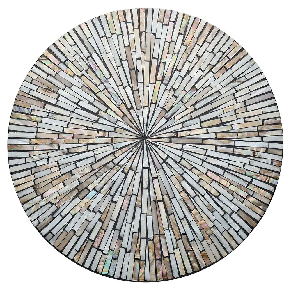 Tahiti Round Placemat Set - Grey, Capiz Shell image