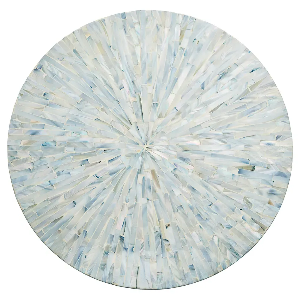 Tahiti Round Placemat Set - Periwinkle, Capiz Shell