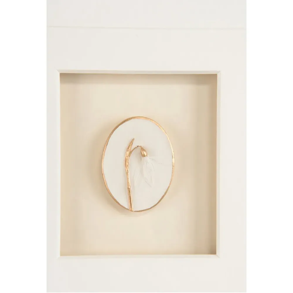 Tahlia Botanical Gold Leaf Frame Mixed Media IV - White