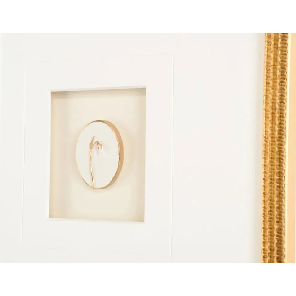 Tahlia Botanical Gold Leaf Frame Mixed Media IV - White