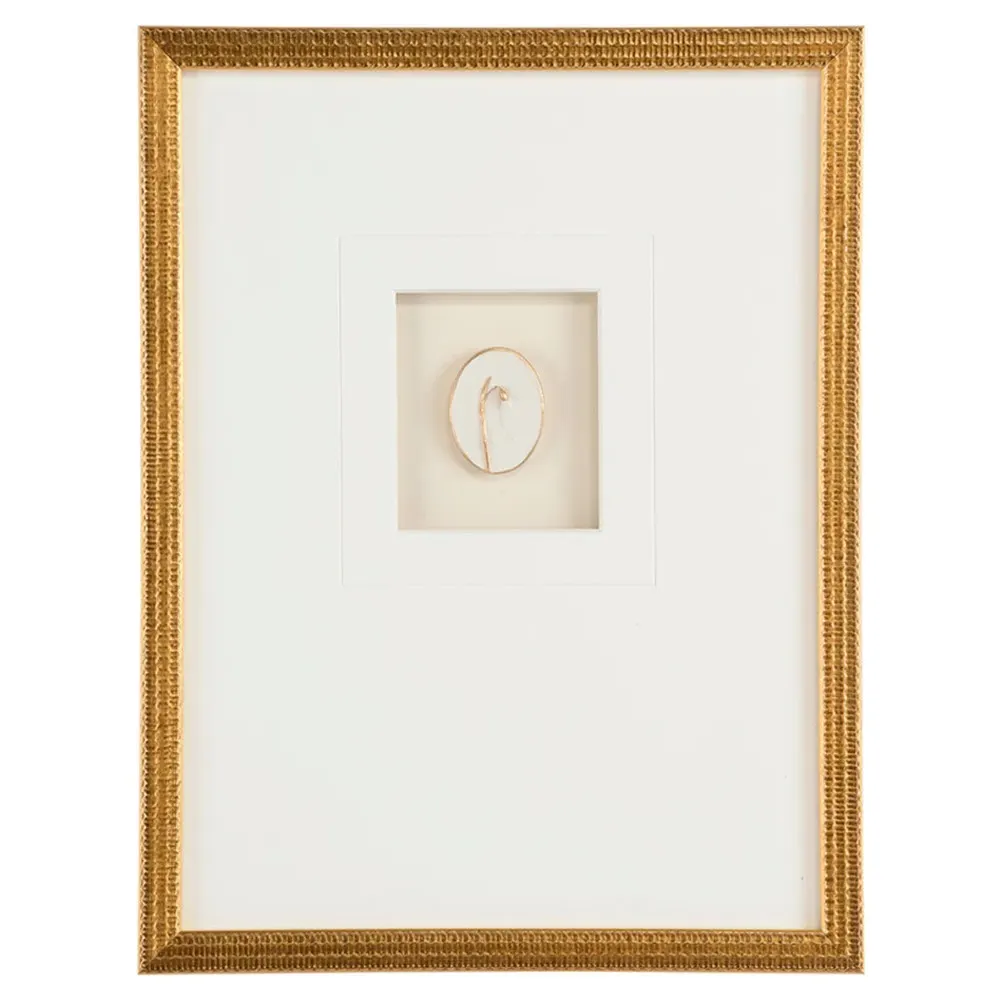 Tahlia Botanical Gold Leaf Frame Mixed Media IV - White
