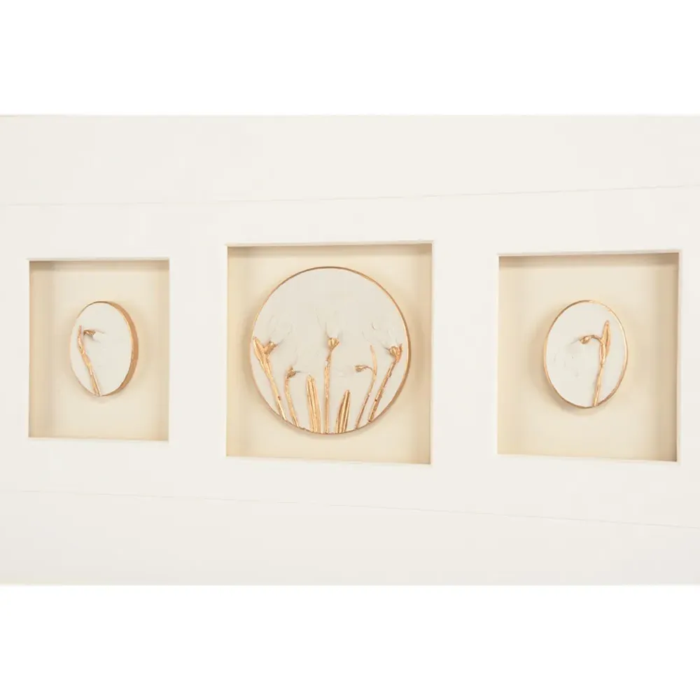 Tahlia Botanical Gold Leaf Frame Mixed Media V - White