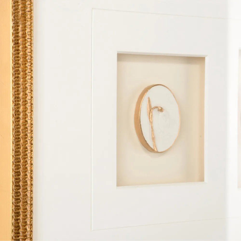 Tahlia Botanical Gold Leaf Frame Mixed Media V - White