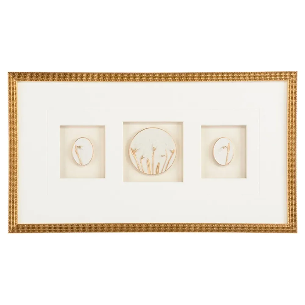 Tahlia Botanical Gold Leaf Frame Mixed Media V - White