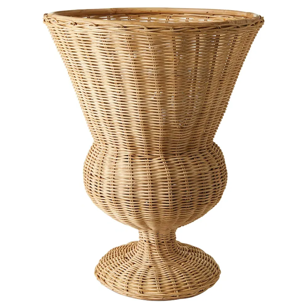 Tahmina Footed Planter Vase - Brown, Rattan image