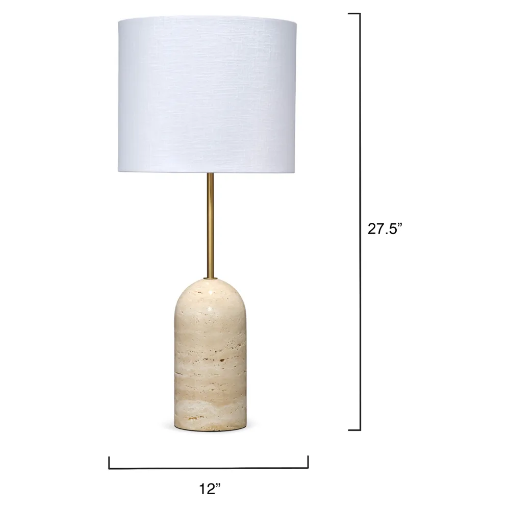 Tai Mid Century Buffet Table Lamp - Brown, Travertine