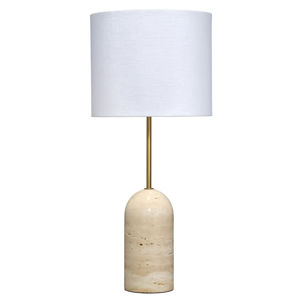 Tai Mid Century Buffet Table Lamp - Brown, Travertine image