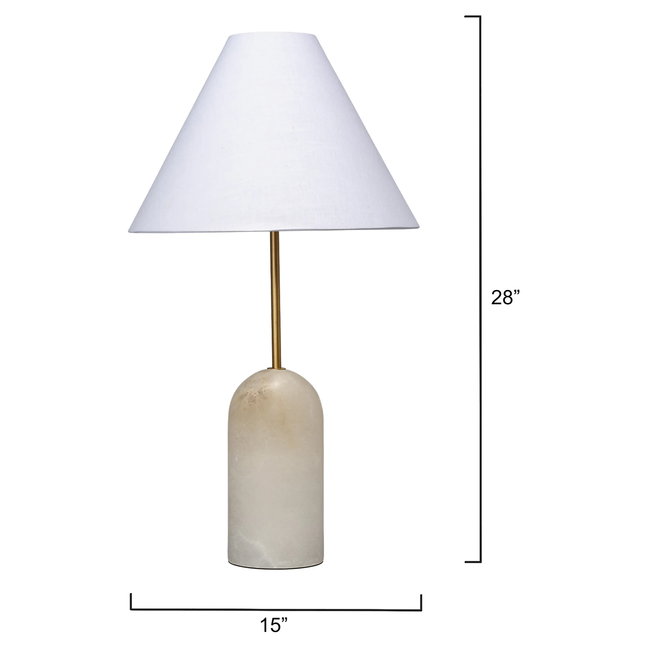 Tai Mid Century Buffet Table Lamp - White, Alabaster