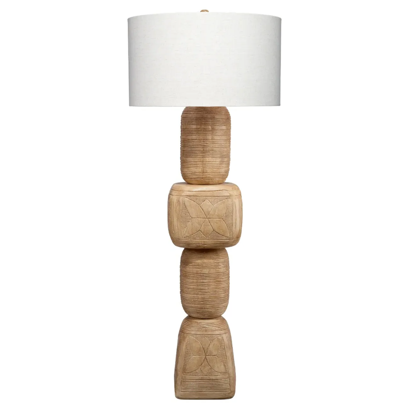 Taksh Global Bazaar Totem Floor Lamp - Bleached, Mango Wood image