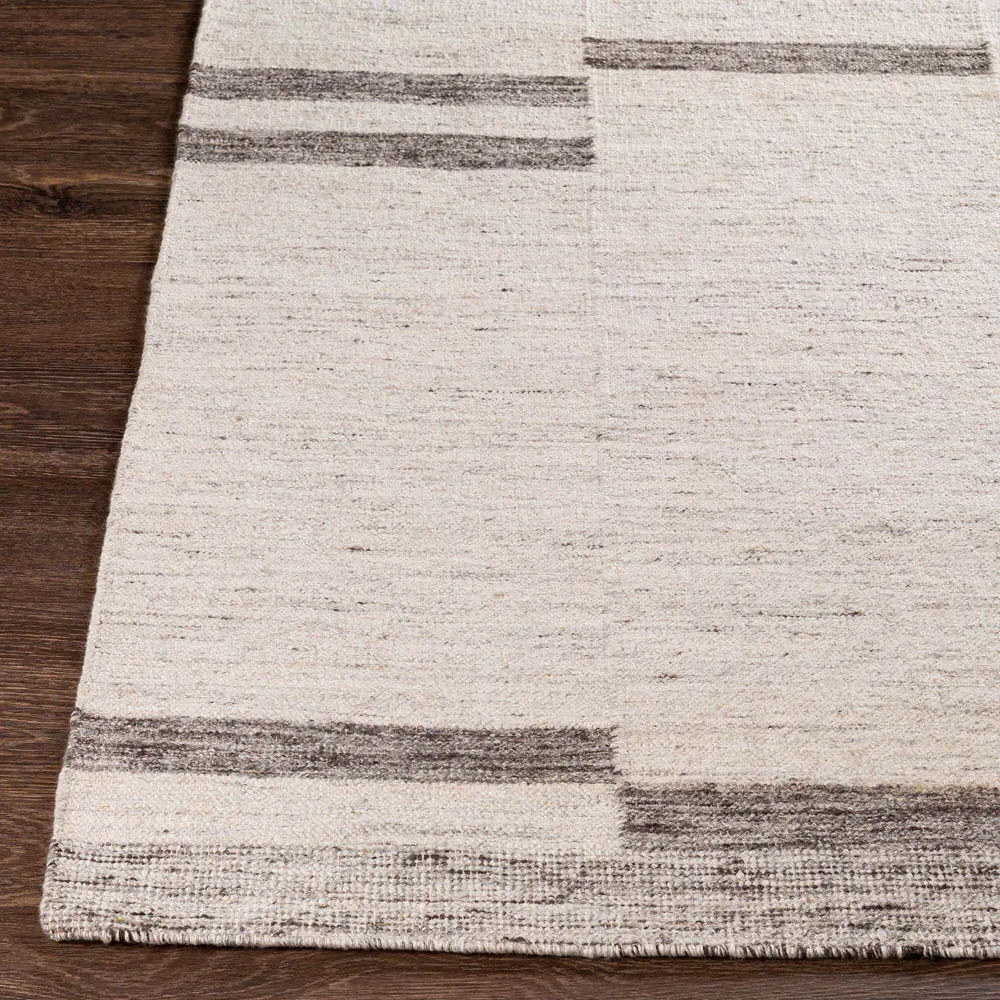 Talitha Striated Patterned Rug Sample - Beige, Wool