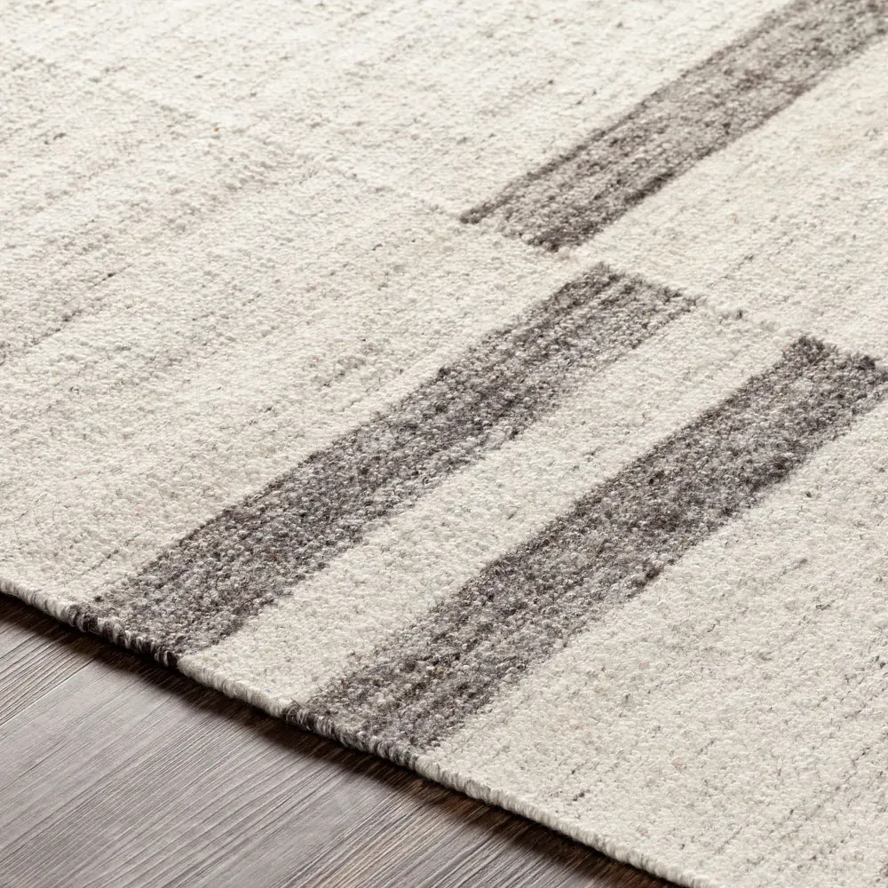 Talitha Striated Patterned Rug Sample - Beige, Wool