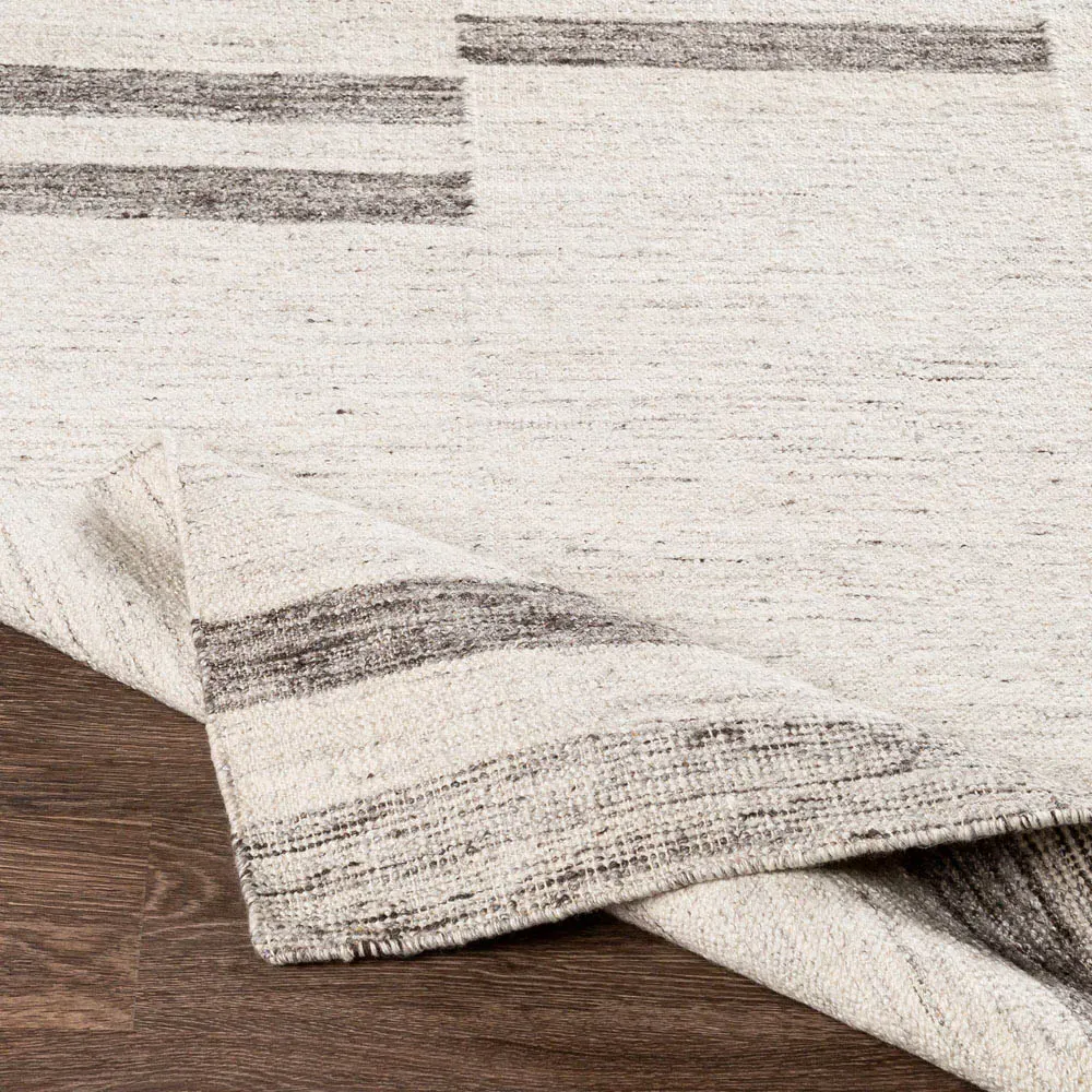 Talitha Striated Patterned Rug Sample - Beige, Wool
