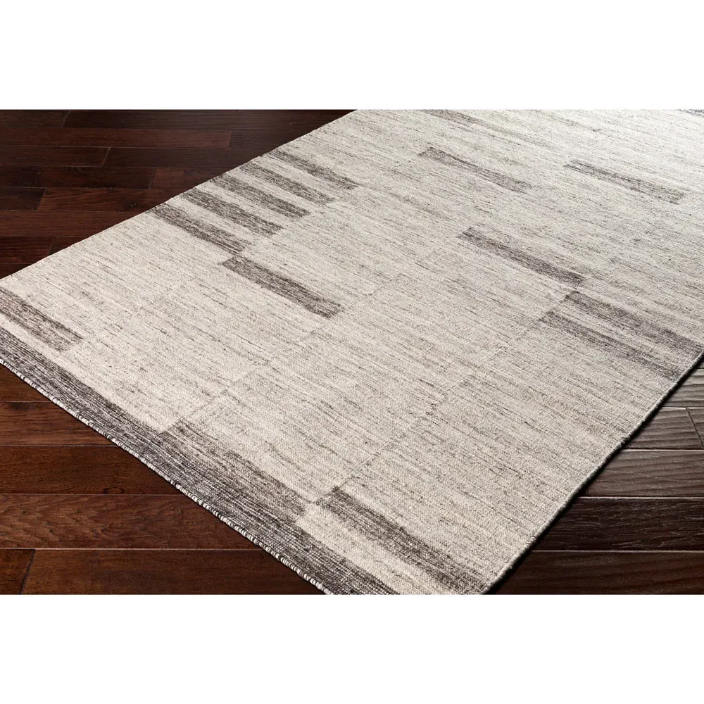 Talitha Striated Patterned Rug Sample - Beige, Wool
