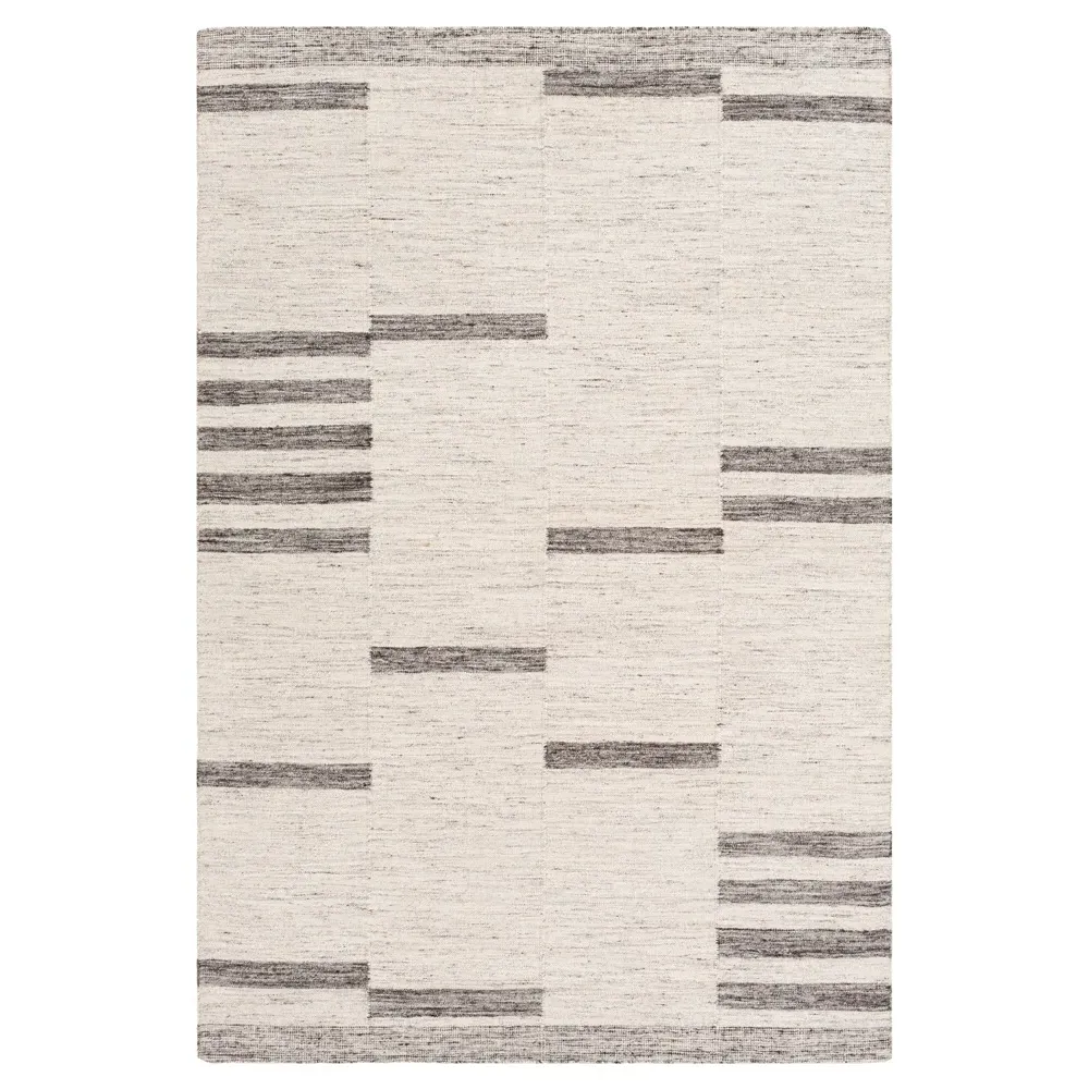 Talitha Striated Patterned Rug Sample - Beige, Wool image