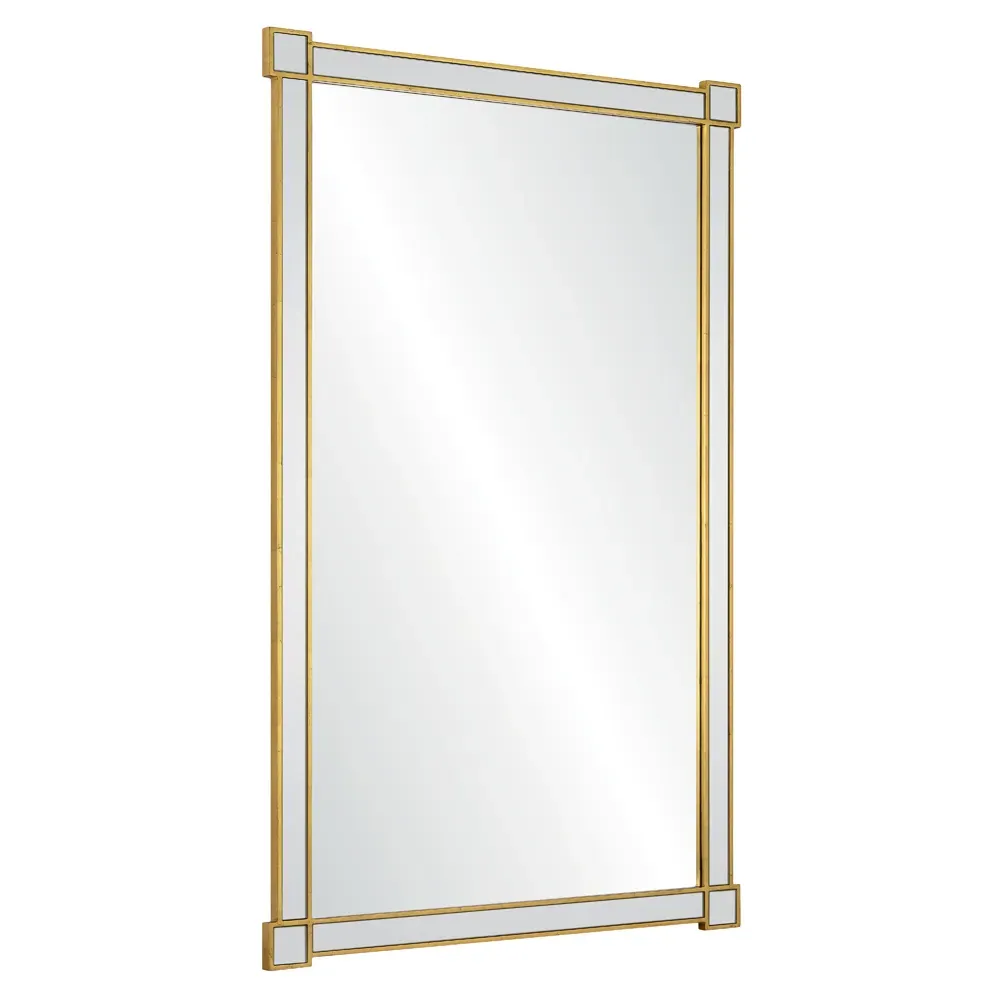 Tallulah Rectangular Wall Mirror - Gold, Wood