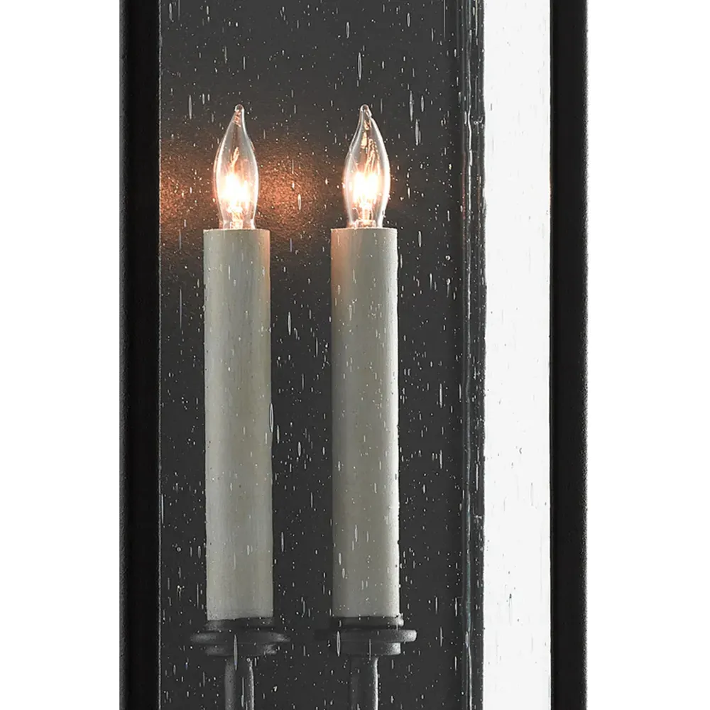 Tally Medium Rectangular Outdoor Wall Sconce - Black, Iron