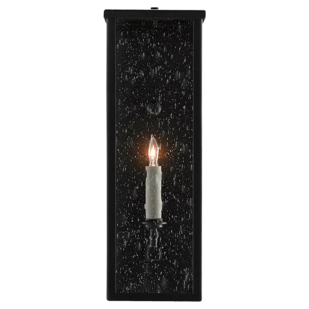 Tally Small Rectangular Outdoor Wall Sconce - Black, Iron image