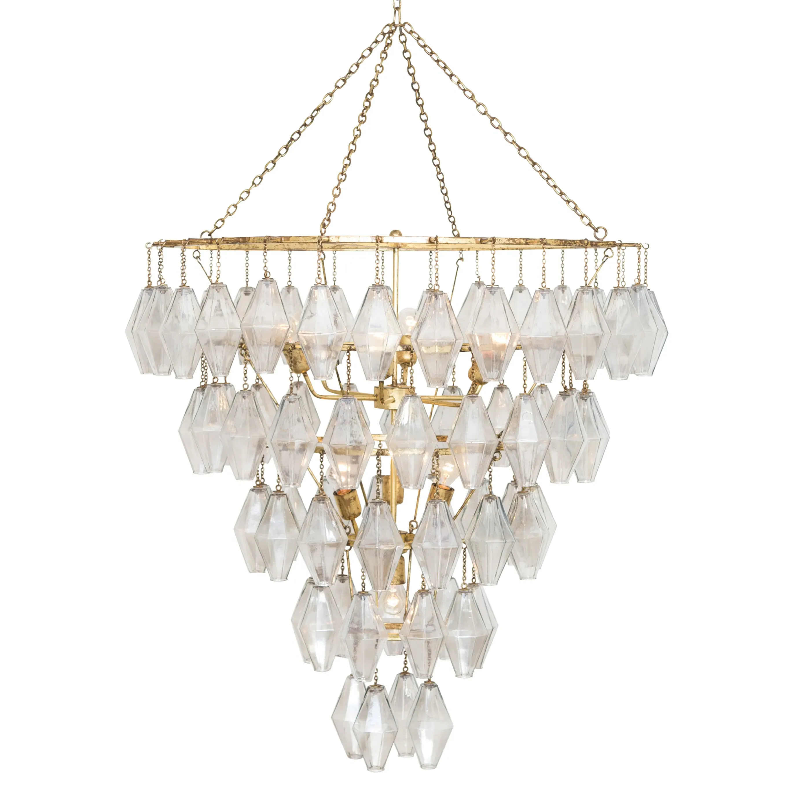 Tammany Round Chandelier - Gold, Glass
