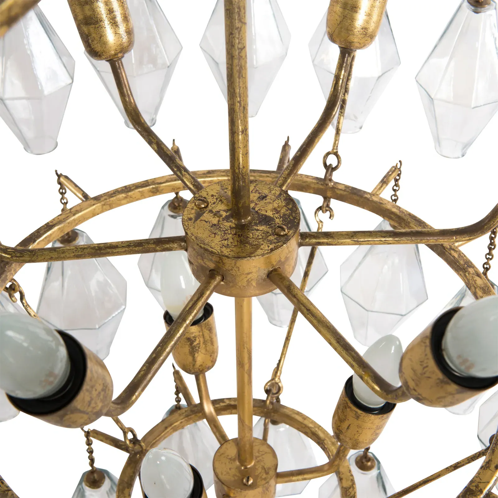 Tammany Round Chandelier - Gold, Glass
