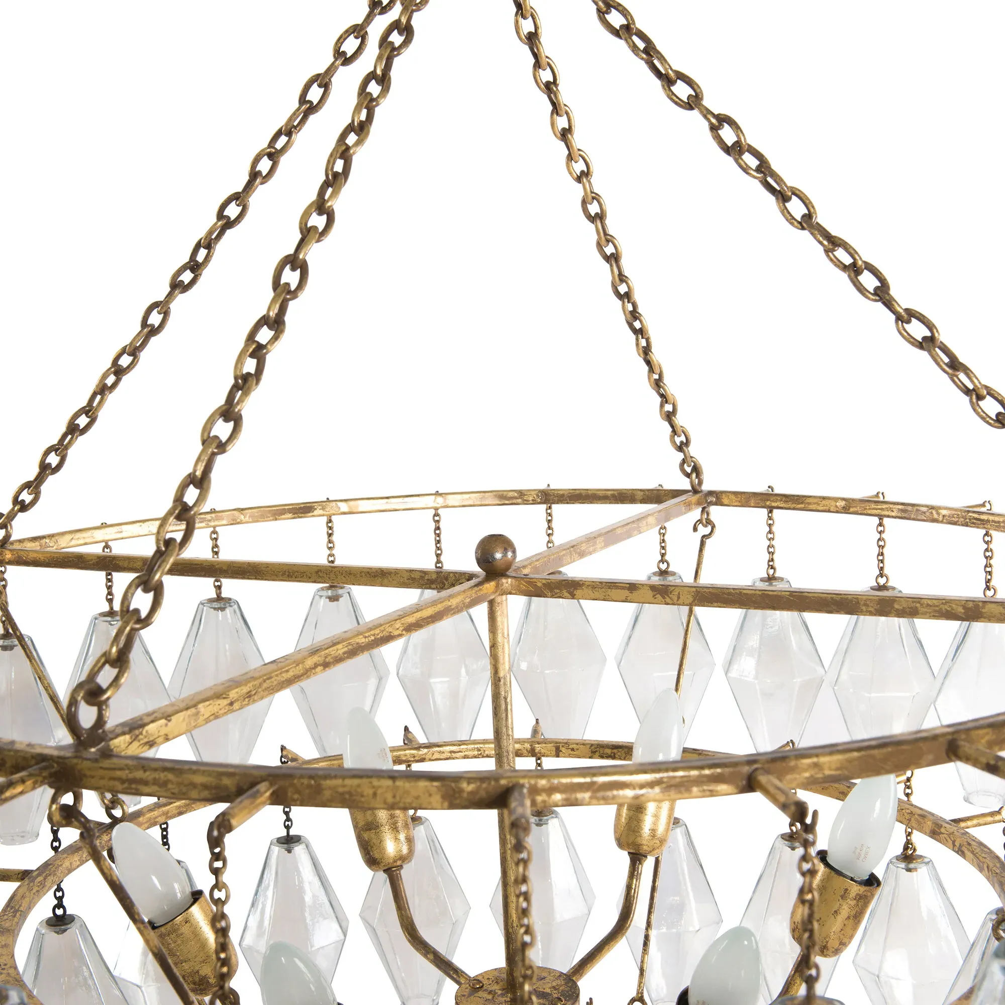 Tammany Round Chandelier - Gold, Glass