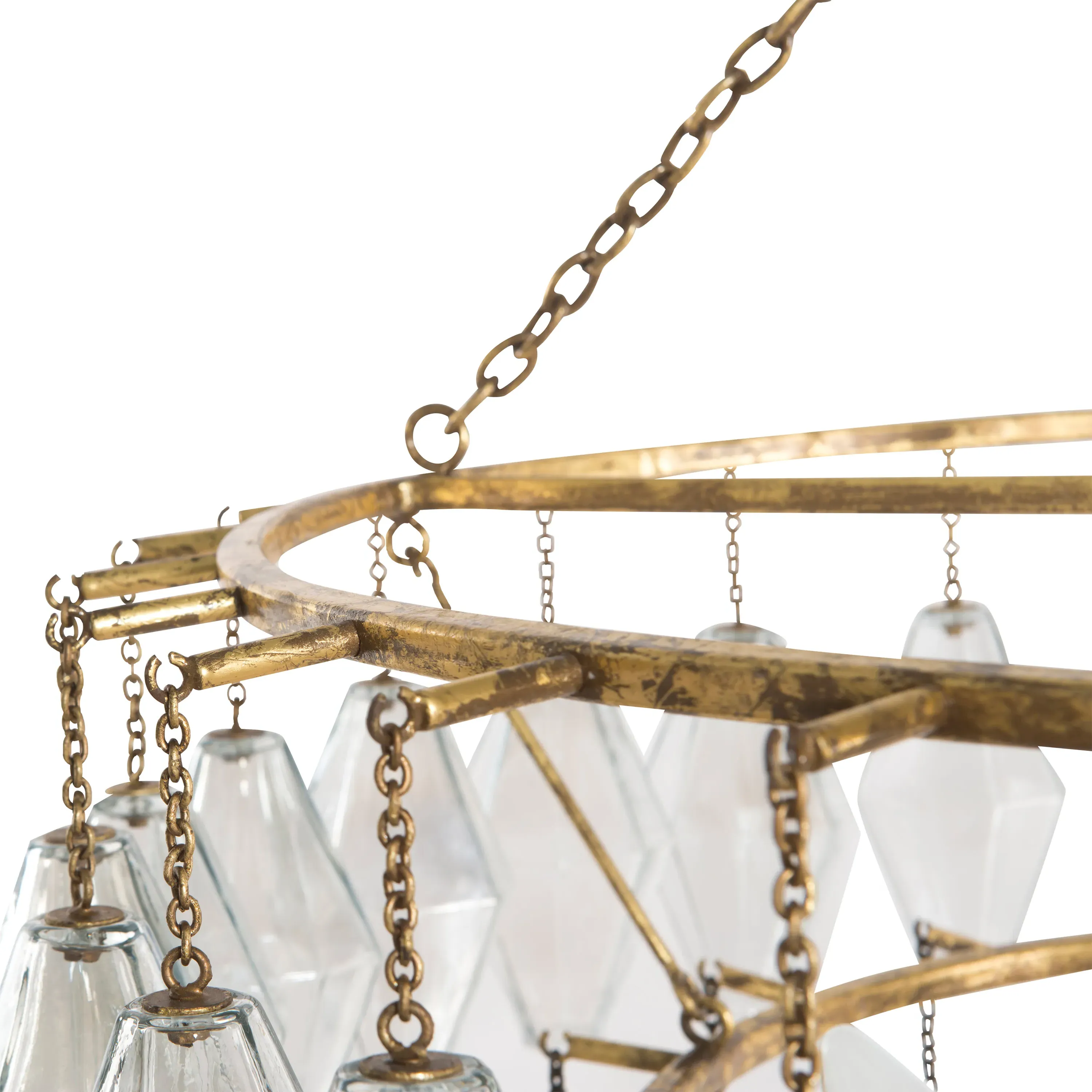 Tammany Round Chandelier - Gold, Glass