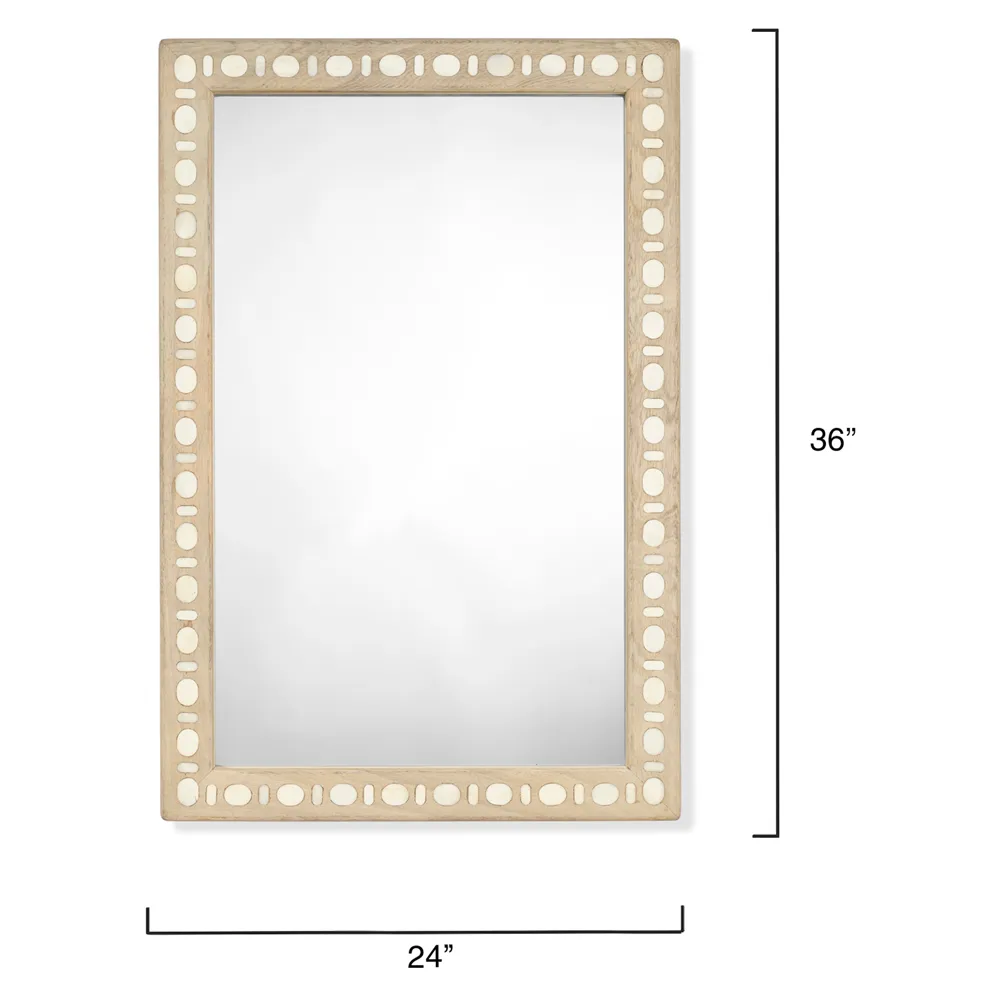 Tammy Rectangular Wall Mirror - Brown, Mango Wood