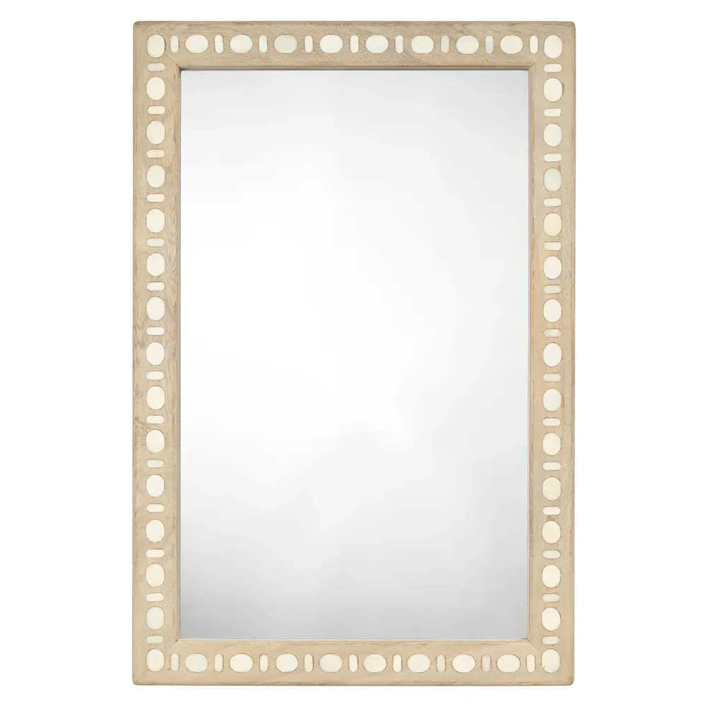 Tammy Rectangular Wall Mirror - Brown, Mango Wood image