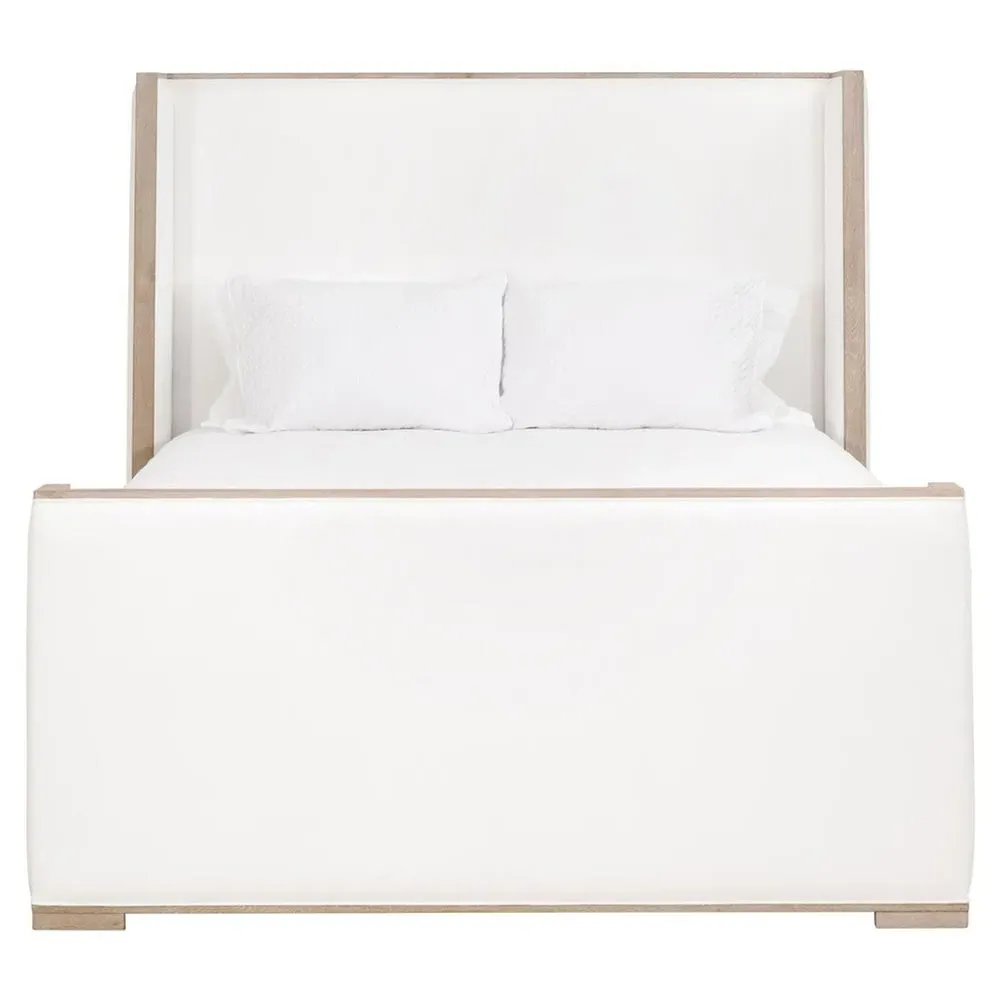 Tana King Size Wingback Bed - White, Grey Oak