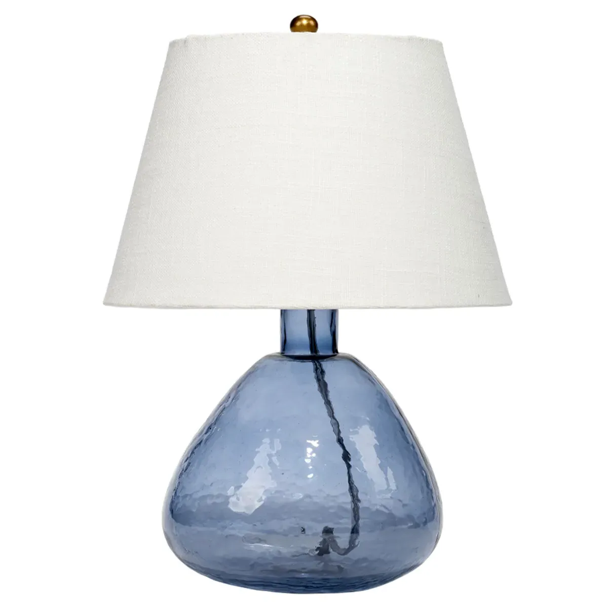 Tandy Coastal Beach Table Lamp with Linen Shade - Blue, Glass image