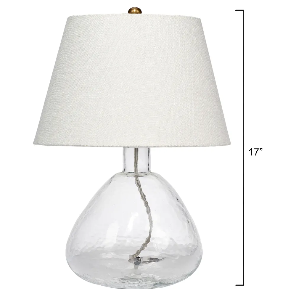 Tandy Coastal Beach Table Lamp with Linen Shade - Clear, Glass