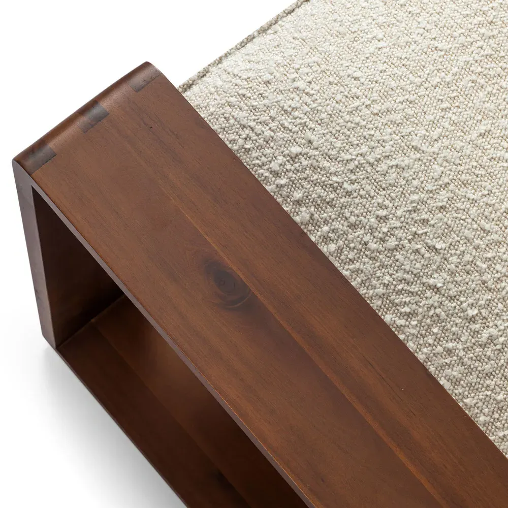 Tanner Arm Chair - White, Acacia Wood