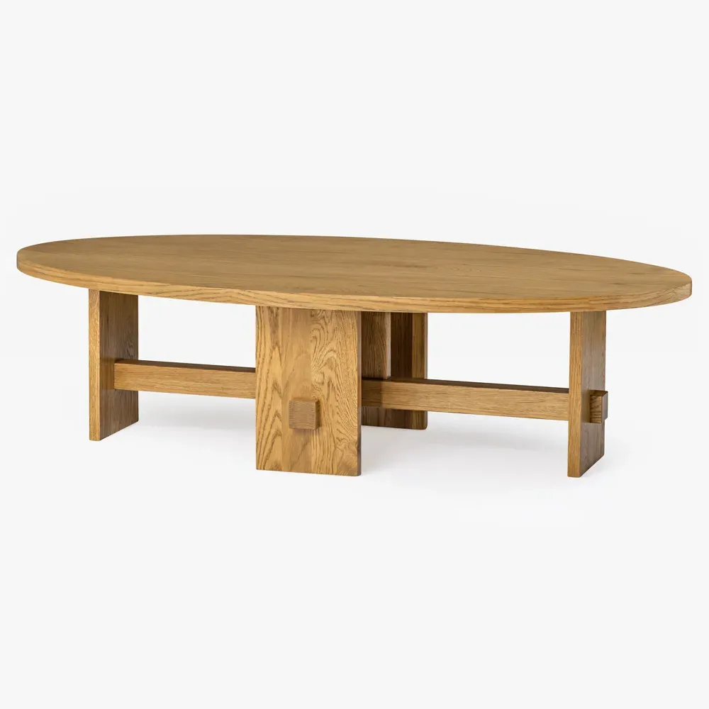 Tanner Oval Coffee Table - Brown, Oak